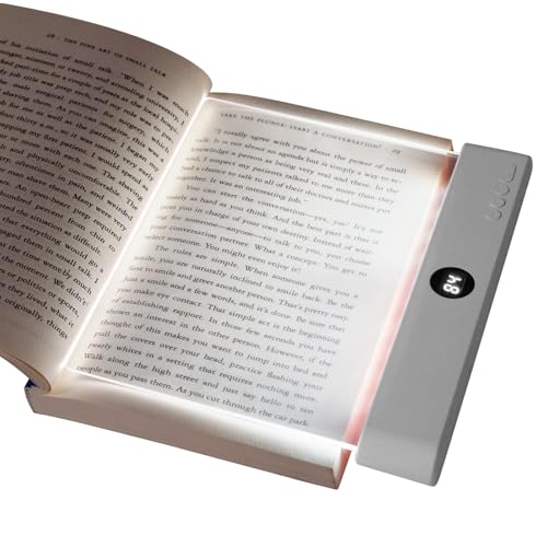HOTUT Lightwedge Leselampe, tragbare Flaches Buchlicht zum Lesen im Bett bei Nacht, LED Buchlampe, Panel Book Light, Augenschutz leselicht buch Buchseite Licht, Geschenk für Buchliebhaber - Weiß