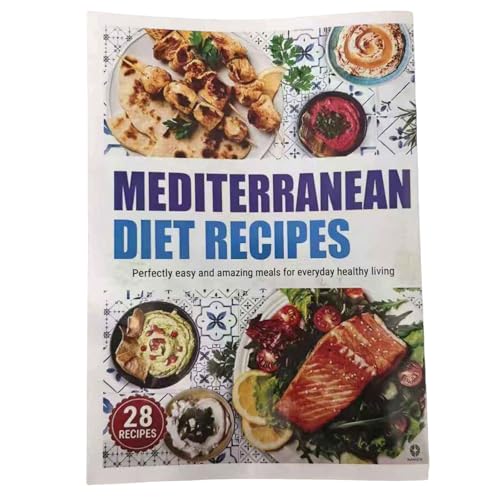3-teiliges mediterranes Ernährungstabelle & Mahlzeitenplan 2026, mediterraner Essensplaner & 28 Rezepte, Lebensmittelführer, Zutaten-Mahlzeitenplan, Portionsgrößen, Kalorien, Netto-Kohlenhydrate