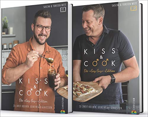 Kiss & Cook - Die Gay-Guy-Edition. Das ultimative Kochbuch-Set für alle schwulen Paare. Die besten Rezepte für jeden Tag und für das Kochen zu zweit. ... Zu zweit kochen. Gemeinsam genießen.