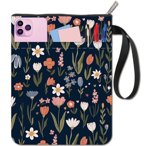 craspire Blumenbuchhülle Pflanzenschutz Buchumschläge Für Taschenbücher Waschbarer Buchumschlag Aus Stoff Mit Reißverschluss Und Zusätzlicher Ärmeltasche Für Buchliebhaber Klassenkameraden Freunde