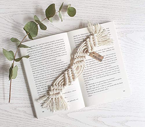 Makramee Lesezeichen Boho - FARBWAHL - Buch-Zubehör 100% Baumwolle