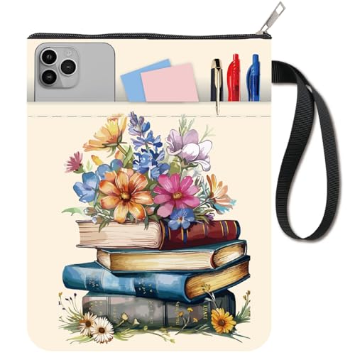 craspire Buchmuster Buchumschläge Blumen Buchschutz Buchhülle Für Taschenbücher Waschbarer Buchumschlag Aus Stoff Mit Reißverschluss Und Zusätzlicher Hüllentasche Für Buchliebhaber Geschenke