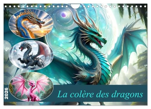 La colère des dragons (Calendrier mural 2026 DIN A4 vertical), CALVENDO calendrier mensuel: Plongez dans un monde fantastique où la puissance des dragons règne en maître ! (CALVENDO Animaux)