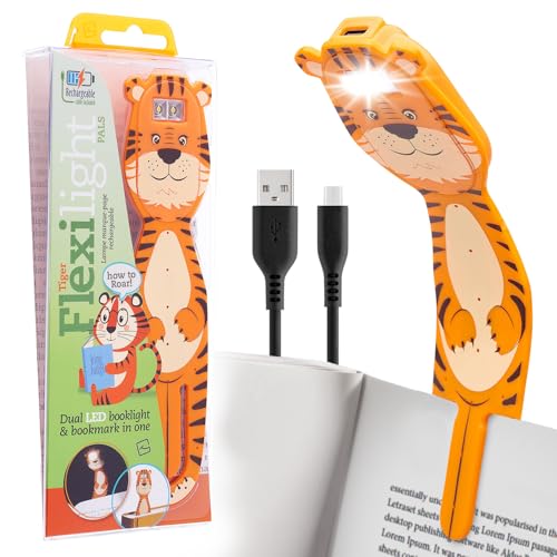 Flexilight wiederaufladbare Leselampe | 2 in 1 Lesezeichen Buch Licht | LED Clip On Leselampe | Kinder und Erwachsene Buchlampe | Buchzubehör | Geschenk für Leser, Buchliebhaber