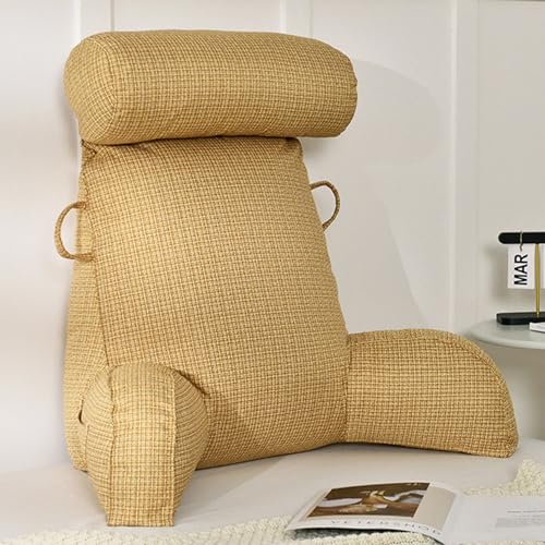 Bequemes Bett-Lesekissen mit Armlehnen & Rückenlehne, Nackenstützkissen, Lendenwirbelstütze für Sofa & Stuhl, ideales entspannendes Kuschelkissen (75 x 40 x 40 cm)