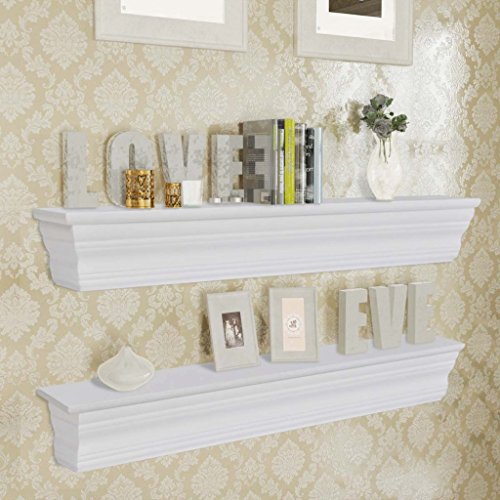 Festnight 2 Stücke Regale Wandregal Regal-Set Aaliyah Hängeregal Wandboard aus MDF Holz Weiß