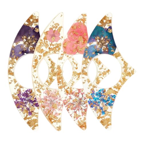 Buchseitenhalter – 4 Stück Daumenbuch-Seitenhalter, getrocknete Blume, Lesemarker, handgefertigtes Daumen-Lesezeichen, für Frauen, Freunde, Lehrer, Leser, Wertschätzung, Geburtstag, Valentinstag