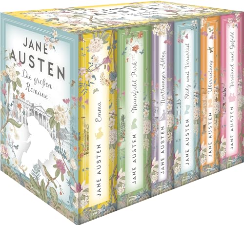 Jane Austen, Die großen Romane: Verstand und Gefühl - Stolz und Vorurteil - Mansfield Park - Emma - Northanger Abbey - Überredung (6 Bände im Schuber)
