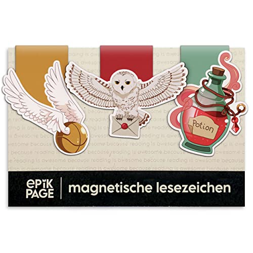 Magnetische Lesezeichen Zauber Thema – Kleine Geschenke für Kinder, Freunde, Mädchen, Magier, Hexen, Buchliebhaber – Hochwertige Magnetlesezeichen – Magnet Lesezeichen 3er-Set
