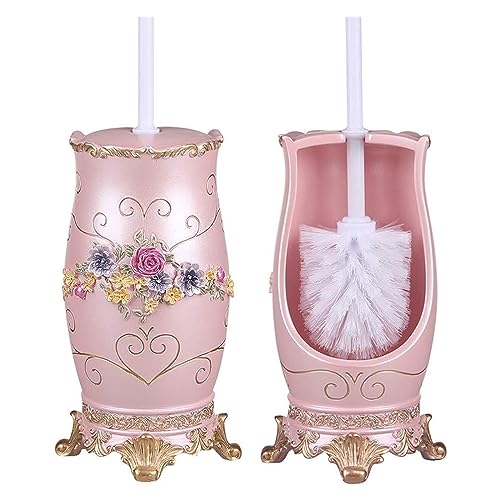 Badezimmer Roman Rose Toilettenbürste Set Badezimmer Toilettenbürste und Halter für Aufbewahrung und Organisation Toilettenschüssel, rosa