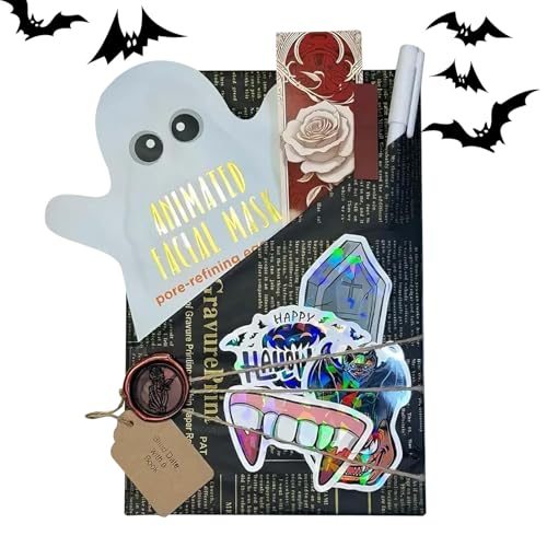 Halloween-Hexe Blind Date mit einem Buch – Gruseliges Geheimnis-Roman-Geschenk, Überraschungsverpacktes Lesegeschenk | Geisterfledermaus-Thema für Männer, Frauen, Teenager, Erwachsene, lustige