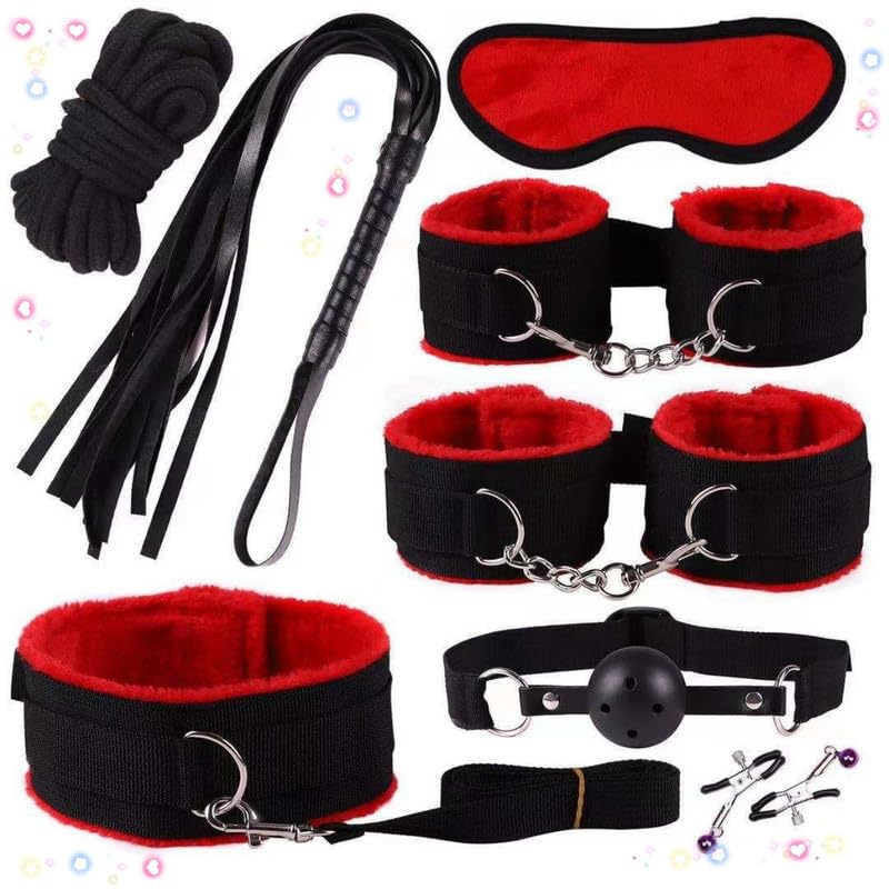 Rotes Nylon 8-Teiliges Set, Mehrere Kombinationen Zur Auswahl, Weich Und Romanisch, üBerraschungsgeschenk FüR Paare Am Urlaub