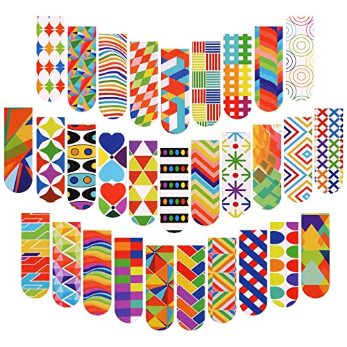 Vicloon Magnet Magnetische Lesezeichen, 30 Stücke Kinder , Seiten Markierungen, für Schüler Lehrer Schule Zuhause Büro(Geometrie)