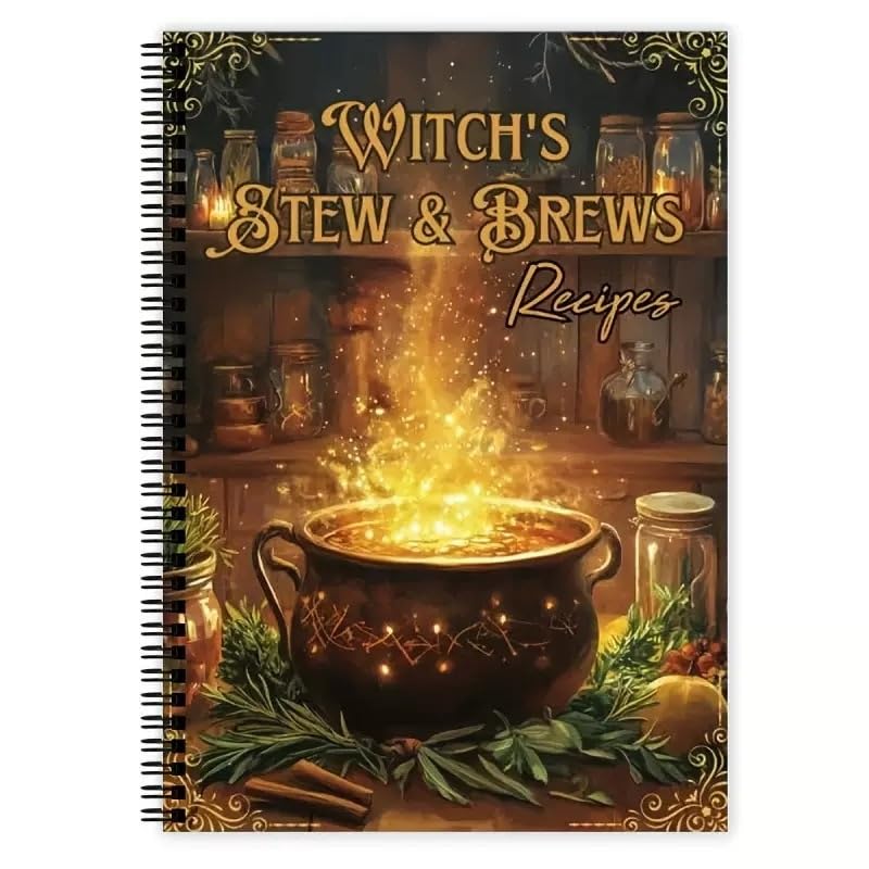 Witch's Stew & Brews Recipes: 50 Magische Halloween Mahlzeiten & Tränke | Spiral-Kochbuch Geschenk für Küche Hexen & Heiden S(A5)