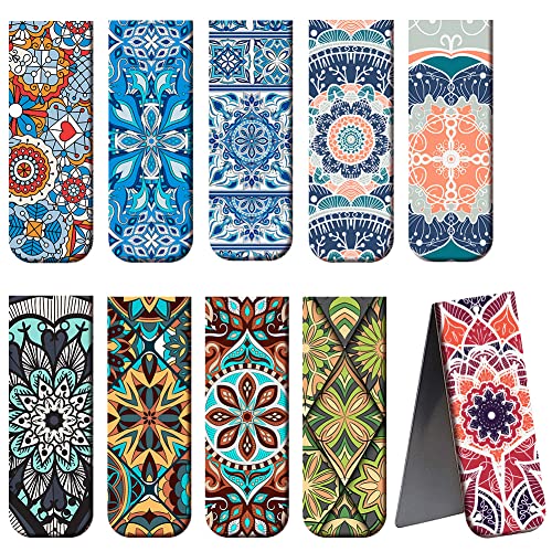 Magnetisch Lesezeichen AOBETAK 10 Stück Bohemian Magnetlesezeichen Magnetisches Seite Markierungen Clip für Herren, Damen, Erwachsene, Mädchen, Jungen, Schreibwaren, Buch, Lesen, Magnet Bookmark Set
