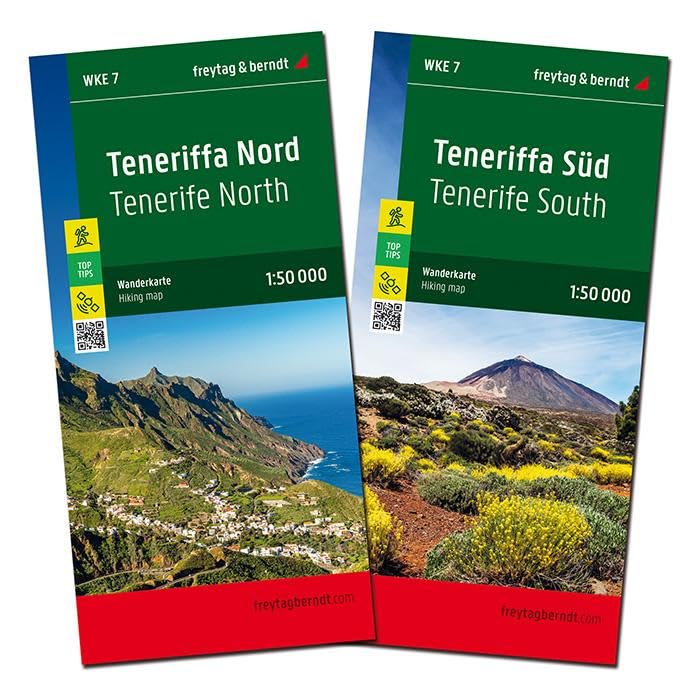 Teneriffa, Wanderkarten-Set 1:50.000, freytag & berndt: 2 Blätter mit Wanderungen und Top Tips (freytag & berndt Wander-Rad-Freizeitkarten)