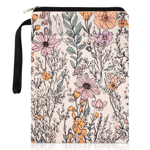 Buchhülle für Buchliebhaber, Blumen Buchumschläge mit Reißverschluss, Waschbarer Buchumschlag Aus Stoff für Taschenbücher, Geschenke für Buchliebhaber, Bücherwurm, Bibliophile 29,5×21 cm